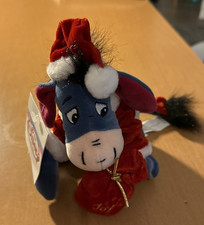 Disney Store Mini Bean Bag Santa Eeyore Plush 7"