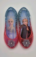 Disney Frozen II Pink and Blue Glitter Shoes Lightup Size 1 Great Condition