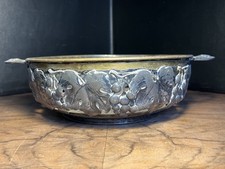 Antiker Jugendstil Obstkorb aus Zweimetall. J. P. Kayser & Sohn/Kayserzinn. 1900