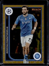 2023-24 Topps Chrome Merlin UEFA Khvicha Kvaratskhelia Gold Refractor #/50