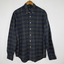 Ralph Lauren Shirt Mens XL Blue Green Plaid Button Down Long Sleeve Cotton