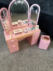 Vintage 1987 Sweet Roses Barbie Pink Vanity With Accessories