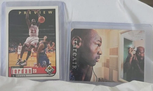 Upper Deck Michael Jordan 2 Card Lot 1997-98 UD Choice Preview & Rare Air NBA
