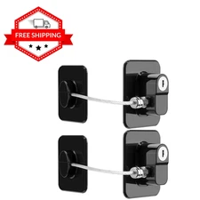 2 Pack Fridge Lock Freezer Lock with 4 Key for Child Safety Refrigerator Locks