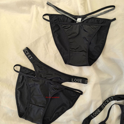 Nightclubs Expose Waists, Rhinestone Letter Belts Ice Silk Underpants, Satin