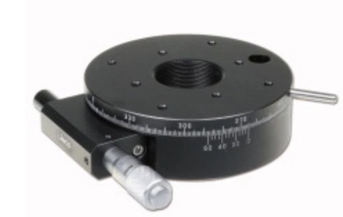 New! Qioptiq “Linos” RT-90 360° Rotary Stage w/Mitutoyo 148-104 Micrometer