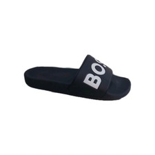 Hugo Boss Men's Slippers Dark Blue With Embossed Logo White Eu42 HBD6