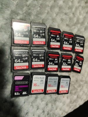 Lot of 14 SD Cards SanDisk 