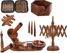 Brainmart Rosewood Yarn Winder  Swift with Wooden Yarn Bowl   30pcs Crochet K