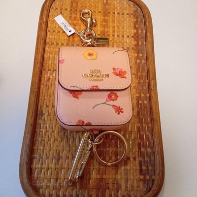 COACH Attachment Case Charm Mystical FL Key Ring Pink Faded Blush