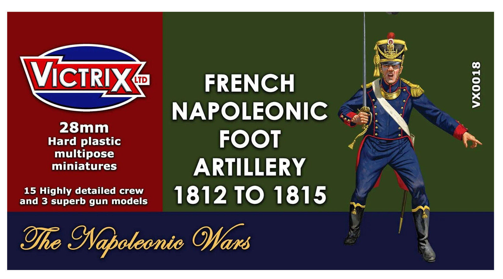 Миниатюры калибра 28 мм Виктрикс - Французская артиллерия времен Наполеона, 1812-1815