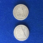 1873 W/O arrows and with arrows, both with open 3’s. Nice Seated Liberty Dimes.