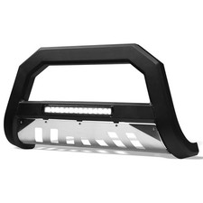 Matte Black AVT Style Aluminum LED Light Bull Bar Brush Push Front Bumper Gri...