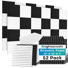 52 Pack Acoustic Foam Panels, 1 X 12 X 12 Inches Sound Proof Panels for...