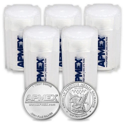 1 oz APMEX Silver Rounds (Lot of 100) .999 Fine Silver