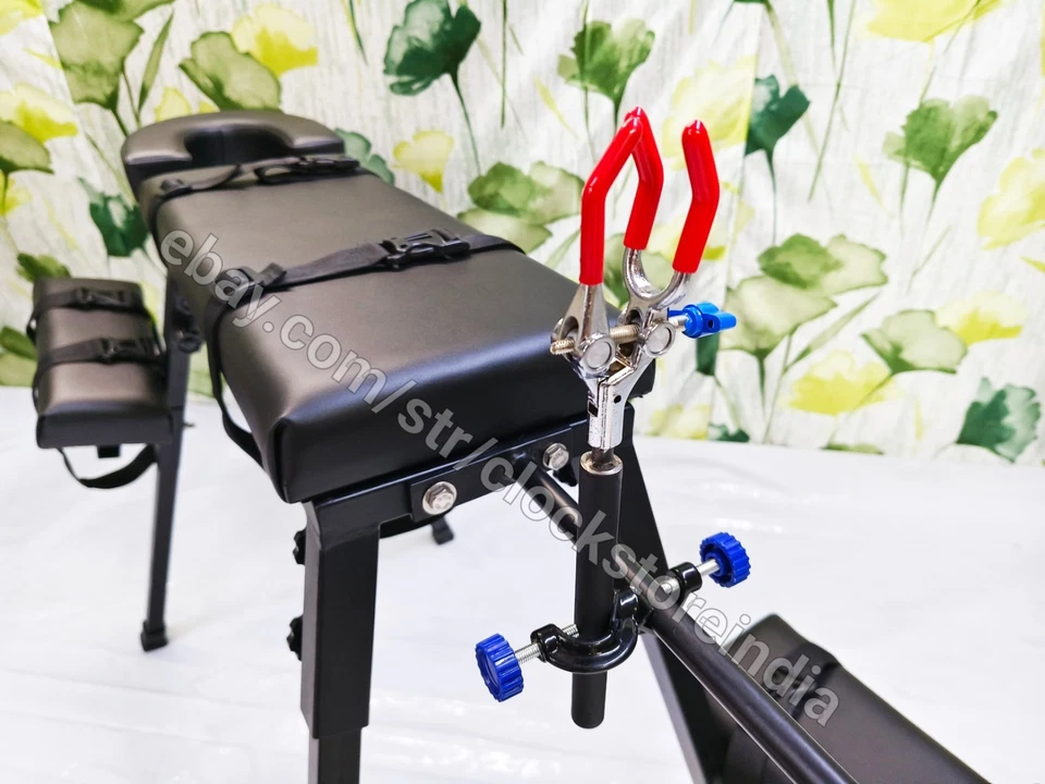 Banco de azotes portátil BDSM color negro con reposacabezas y soporte Foto 3 de 4