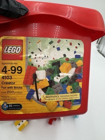 4103 Lego Creator Basic Set Fun With Bricks 200 Pieces Red Bucket 95 Creations