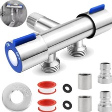 Eckventil 1/2 Zoll Edelstahl Wasserhahn Doppel Wasserhahnanschluss