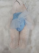 White Vermont Teddy Bear Plush Wearing Blue Fairy Dress
