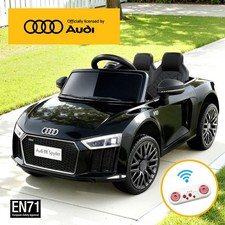 Kids Ride On Car Audi Licensed R8 Battery Electric Toy Black Remote 12V Cars