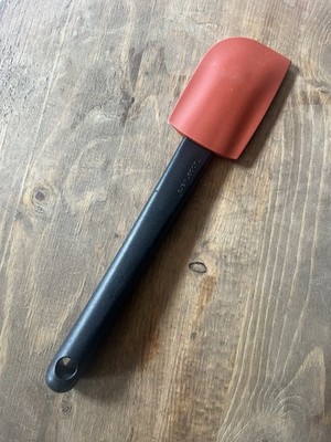 Tupperware Red Silicone Spatula Black Plastic Handle Cooking Utensil
