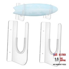 Yousoontic 2 Sets Surfboard Wall Mount Rack Clear Acrylic Surf Flat to Wall