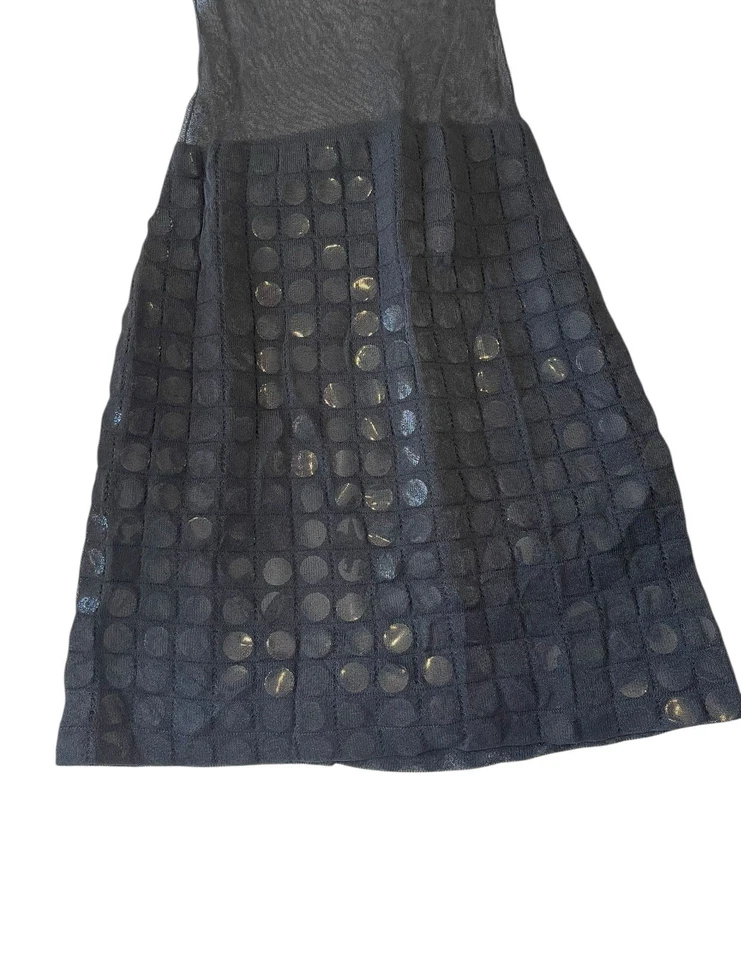 Vintage Y2K sheer mesh Richard Tyler LBD spaghetti strap sexy vamp glam size S - Image 4 of 4