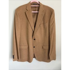 VTG 100 Cashmere Loro Piana Camel Brown Tan Blazer Sports Coat 46L