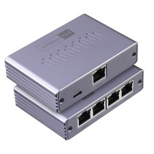 Gigabit Ethernet Splitter 1 to 4 - Network Splitter with USB Power Cable, RJ4...