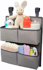 Hanging Diaper Organizer for Crib/Playpen/Bassinet Hold 80 Diapers - 4 Deep P