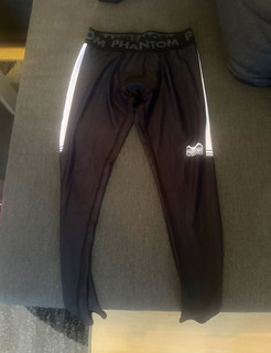 Phantom Athletics Herren Kompressions Leggings L Schwarz/Weiß Logo elast. Bund