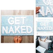 Evovee Get Naked Bath Mat 31.5x20 Funny Cute Bathroom Rugs Get Naked Rug Shower