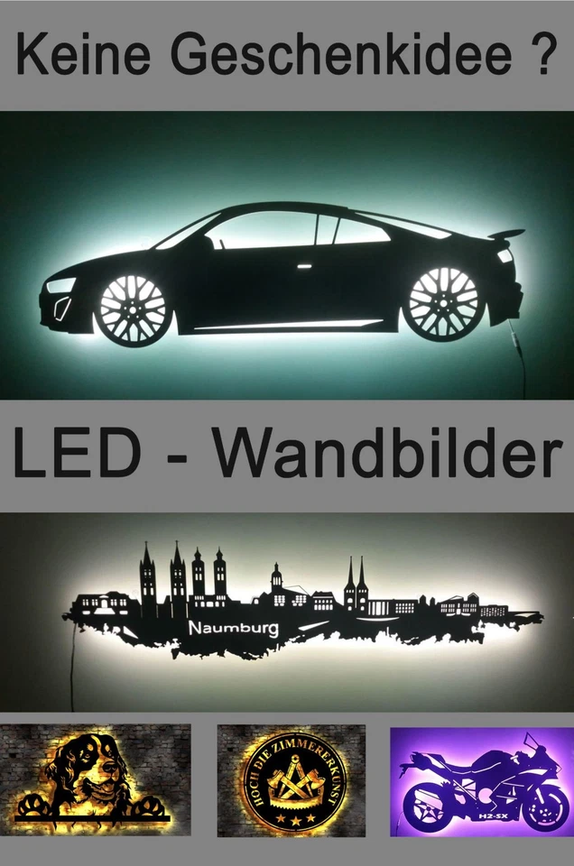Keine Geschenkidee ? Dein Wunschmotiv als LED Wandbild , 2000  MOTIVE