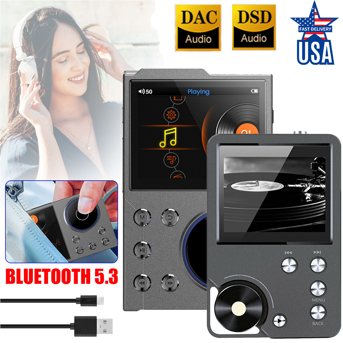 MP3 Player HiFi Lossless DSD High Resolution Digital Audio Music