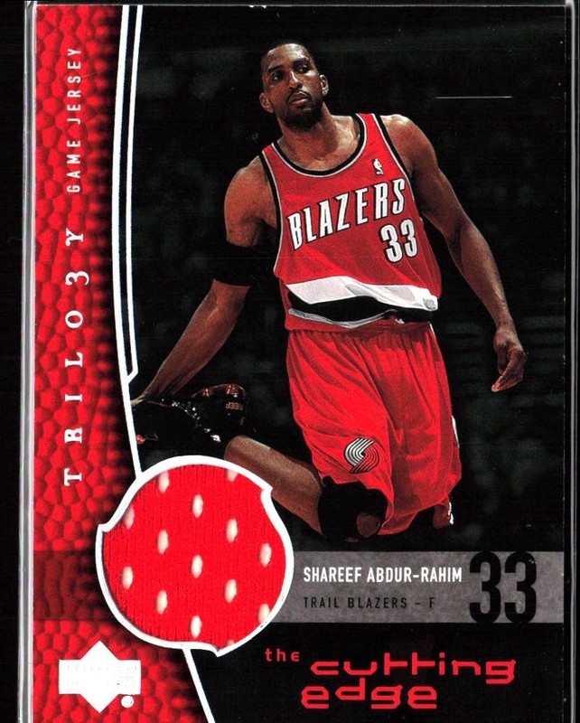 Shareef Abdur-Rahim Trail Blazers 2005 Upper Deck Trilogy Game Used Jersey Card