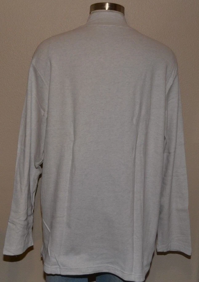 COVINGTON Cream Grey Cotton Mock Pullover 1/2 Zip Sweater Men's XL 46-48 NWT - Image 4 of 4