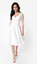 Unique Vintage x Dolly Couture Dress X-Small Wedding Juliette White Full Skirted