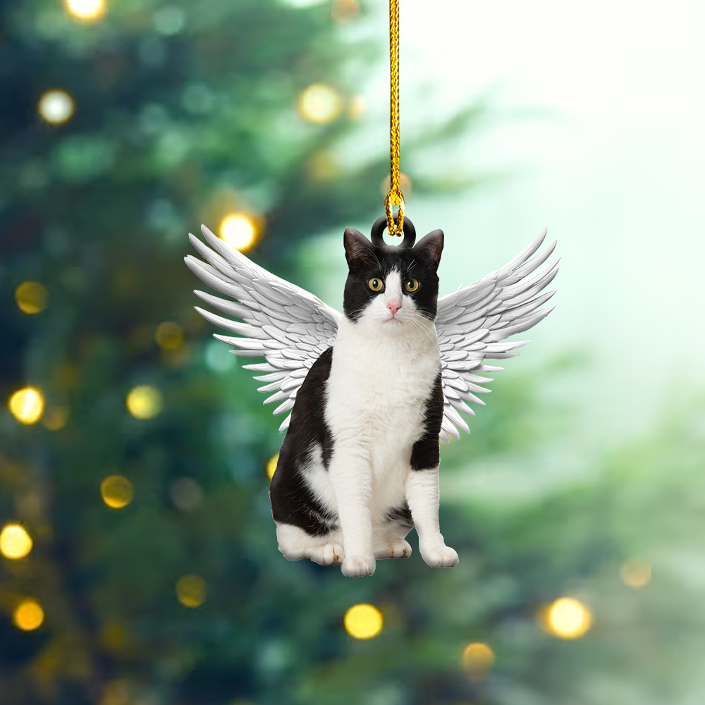 Adorable Grey Cat Christmas Earrings | Dangle Santa Hat & Bow Tie Kitten Jewelry For Cat Lovers - View #2