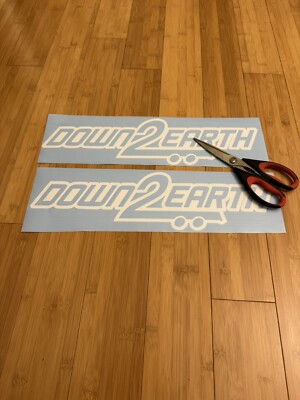 Down 2 Earth Trailer Decals (Set 2) White 18  Replacement Stickers Kit Equipment