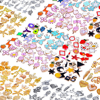 150PCS Bracelet Charms for Jewelry Making Wholesale Bulk Lots Jewelry Making Sil
