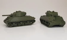 2 Pack - HO Scale - US M4 Sherman tank - Olive Green 1:87 Scale Mini Model Army