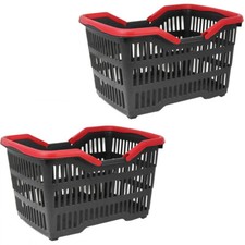 2x Einkaufskorb Tragekorb Universalkorb Picknickkorb Autokorb Henkelkorb
