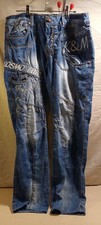 K&M Kosmo Lupo Jeans Blue Denim Distressed 100% Cotton Casual 36W 33L