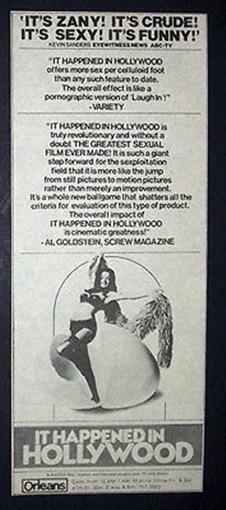 It Happened In Hollywood 1973 Poster Type X-Rated Movie Ad