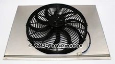 16" Curved Blade Electric Fan and 31" Aluminum Shroud Kit - Fits 31x19 Radiator