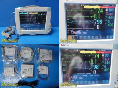 Philips Intellivue MP50 Multiparemeter Patient Monitor W/ Leads & Module ~ 34071
