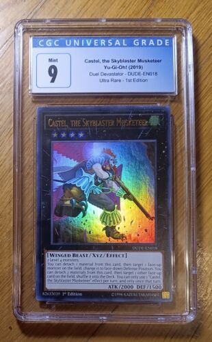 Yugioh Castel the Skyblaster Musketeer DUDE-EN018 1st Edition Ultra Rare CGC 9 - Picture 1 of 2