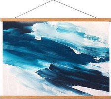 FALAMON Magnetic Poster Hanger Frame, 24x36 24x18 17x24 Teak Wood Magnet Poster