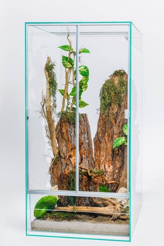 Glas Terrarium 45x45x60cm Hochterrarium Set mit Schiebetüren + Unterschrank - Bild 2 von 8