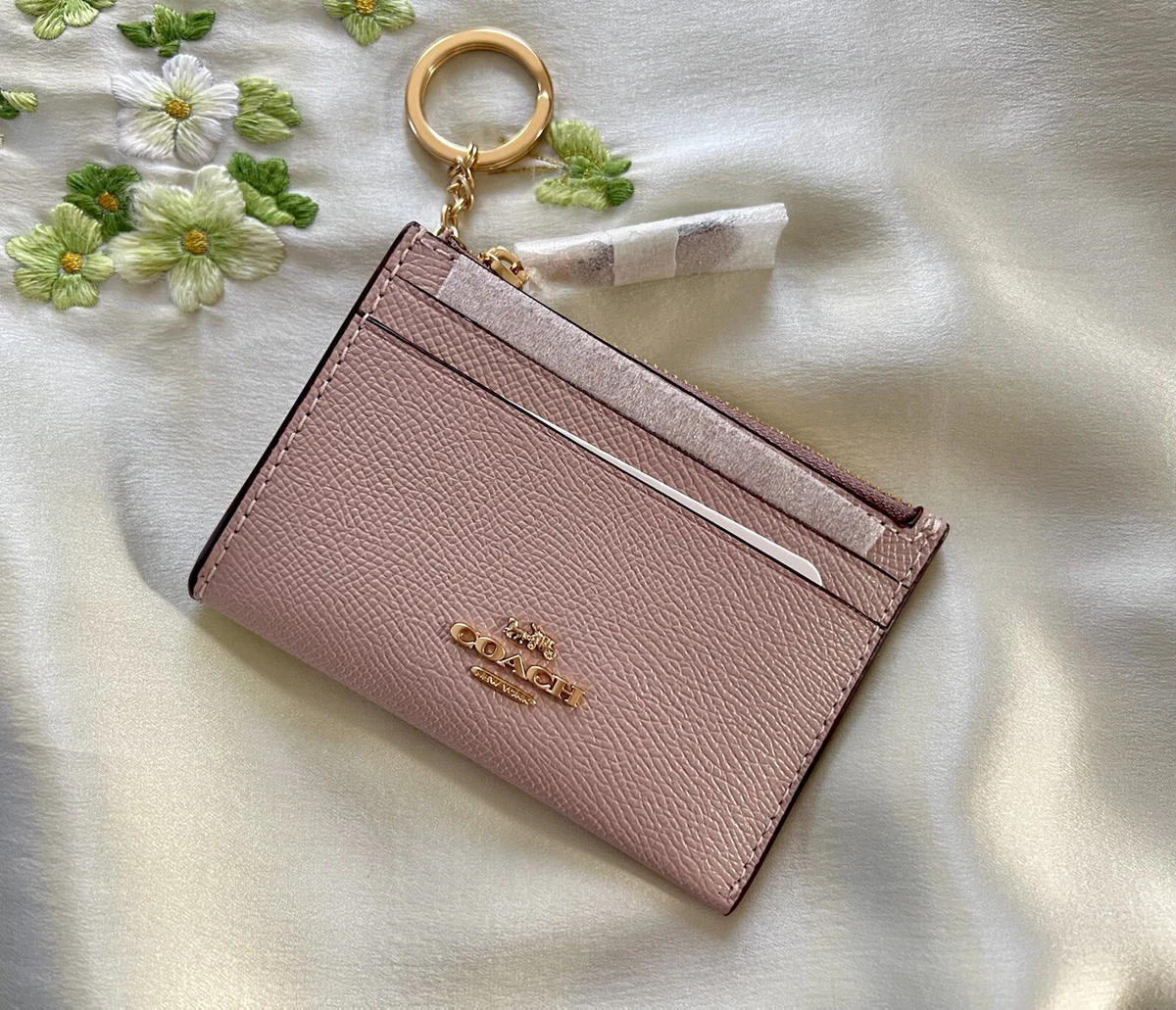 COACH Boxed Mini Skinny ID Case in Metallic Leather